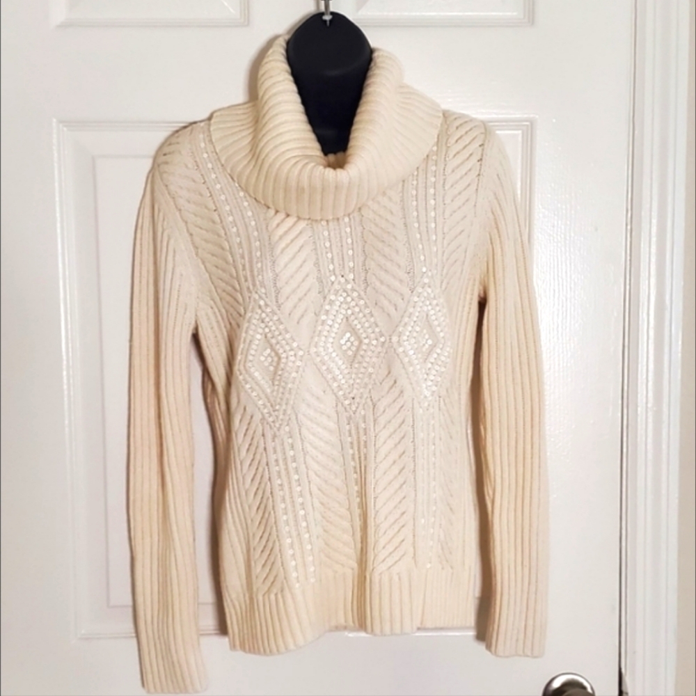 Talbots Sequined Cream Sweater